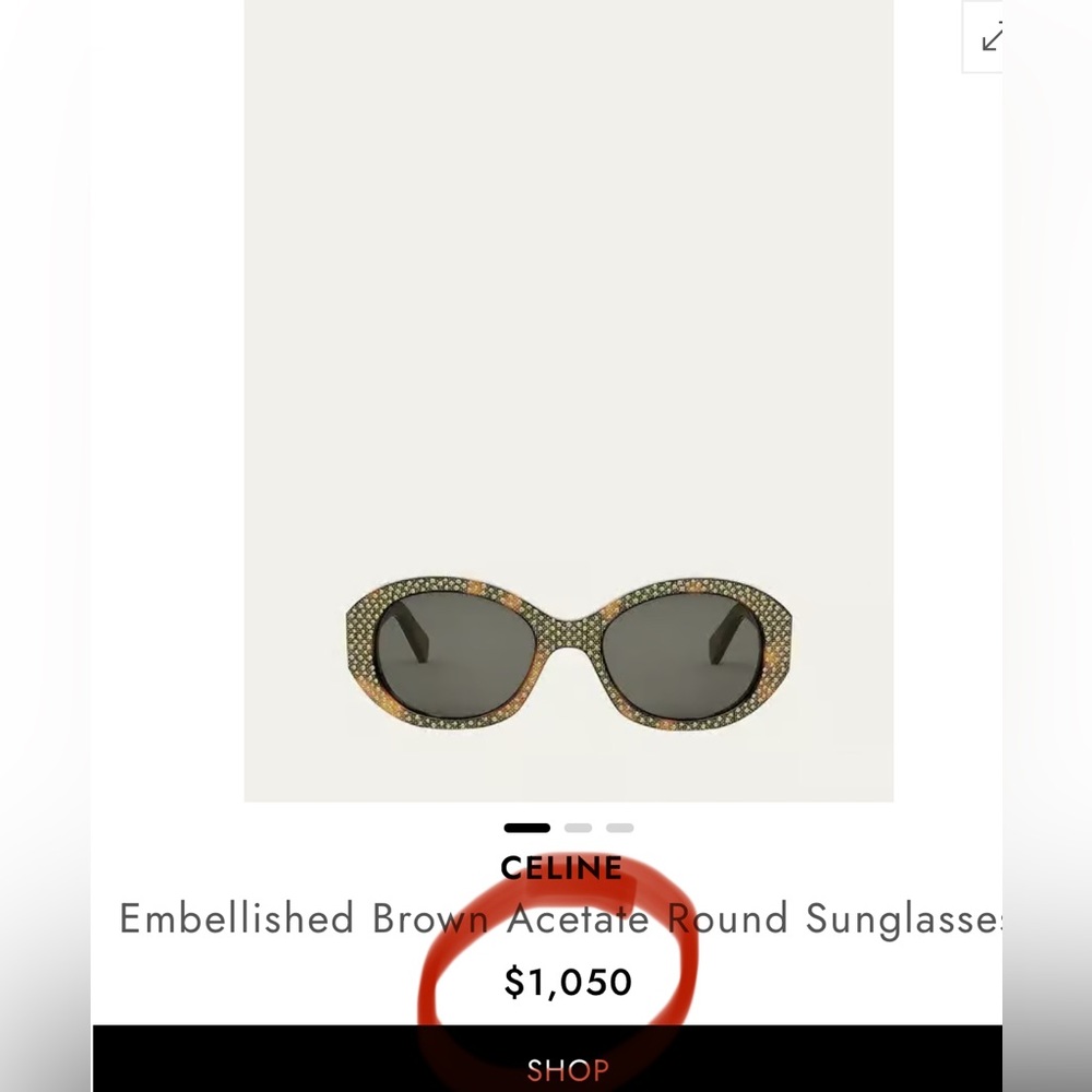 NEW Celine CL4240IS Brown Crystal Embellished Sunglasses $1050 - Picture 2 of 13